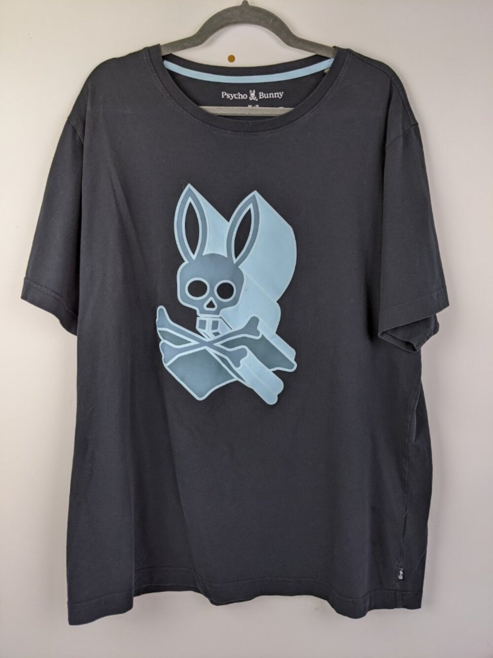 Psycho Bunny Dayton Graphic T-Shirt Size XL Navy Blue Skull Crossbones Tee